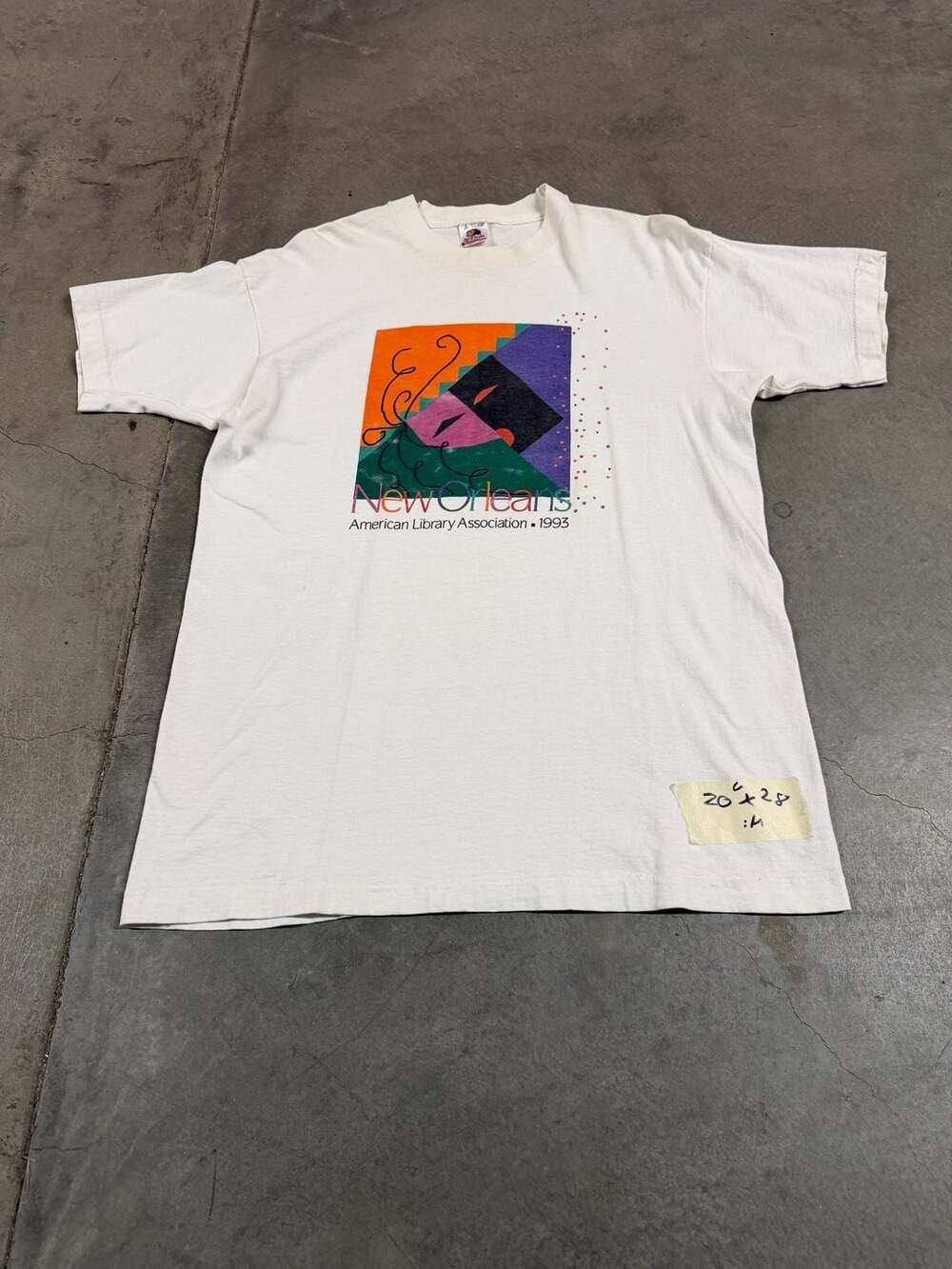 Vintage 1993 New Orleans American Library Association Art Graphic T-Shirt